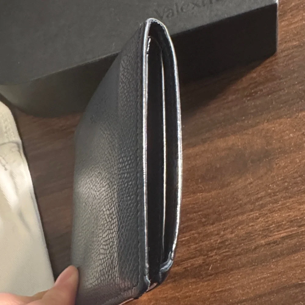 Pre-loved Valextra Dark Blue Leather Wallet